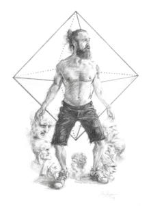 'Vitruvian Man 2019', 50x40 cm, pencil on paper