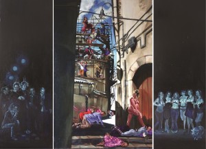 ‘The world is mainly a cage of fools’, triptych       